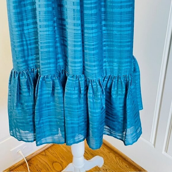 NWT Belle Badgley Mischka Willa Halter Ruffled Tiered Mini Dress 8 - Picture 3 of 9